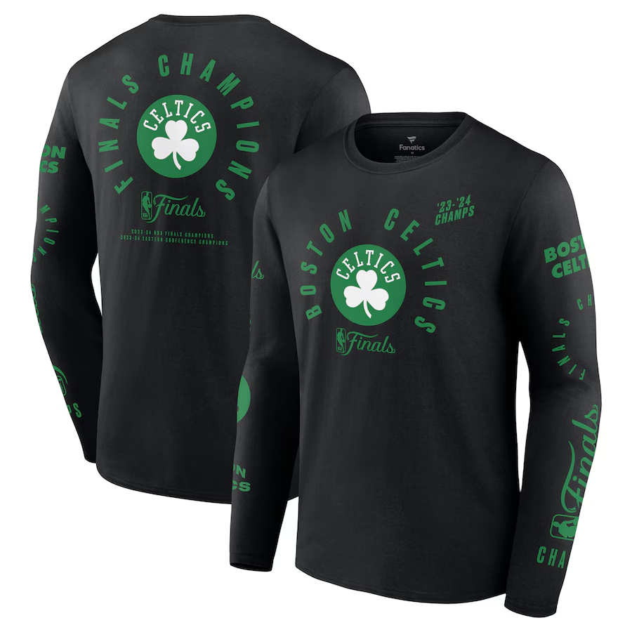 Men NBA Boston Celtics 2024 Champions T shirts black style 23